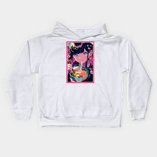 Cute Anime Girl |  Ramen Noodles | Hentaii Chibi Kawaii Design Kids Hoodie